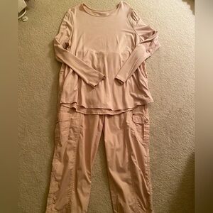 Chico’s Pink Nude Super Soft Tee and Cargo Pant Set